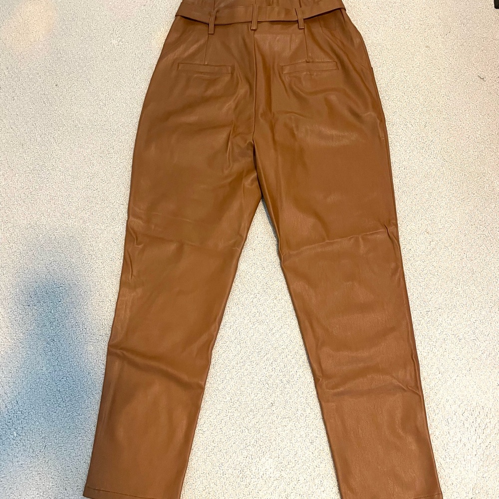 Lucy Paris Tan Faux Leather Pants